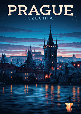 Prague, Czechia at Dusk