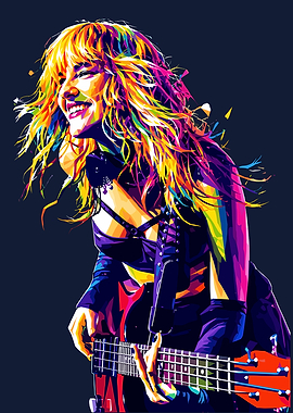 Colorful Bass Guitarist Portrait