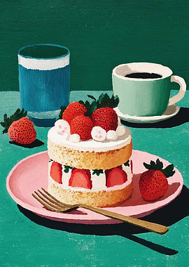 Strawberry Shortcake and Coffee