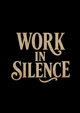 Work in Silence Text Art