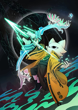 Anime Cat Archer with Glowing Bow