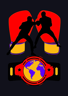 Boxing Championship Belt and Fighters