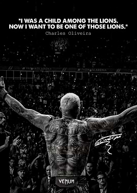 Charles Oliveira Lion Tattoo Quote
