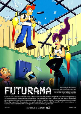 Futurama Poster with Fry and Leela