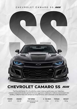striking monster Camaro ss Performance Poster