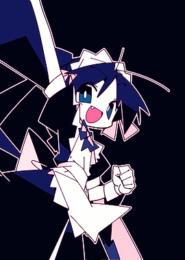 Anime Maid Character in Action Pose