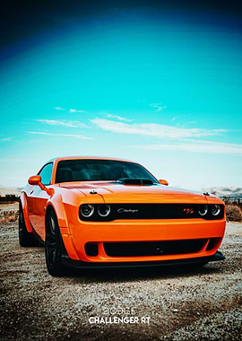 Dodge Challenger RT in Desert Poster