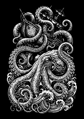 Kraken attacking a ship