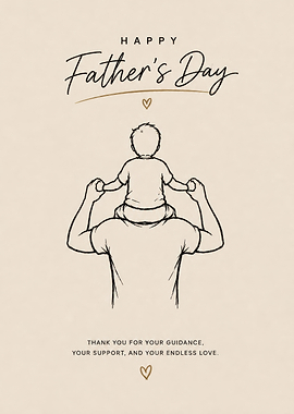 Father's Day Card with Father and Son