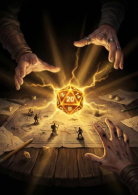 Fantasy RPG Dice and Map