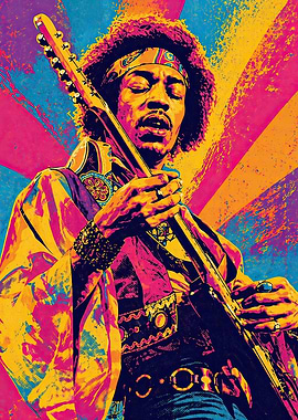 Jimi Hendrix Pop Art Portrait