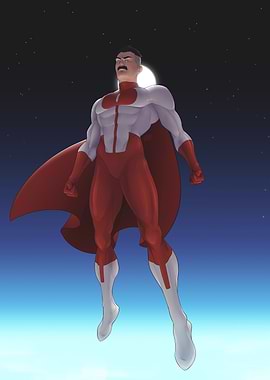 Omni-Man Flying in Space