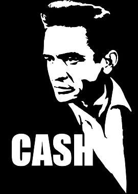 Johnny Cash Stencil Portrait