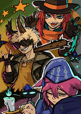 Deadlock Anime characters with weapons and magical elements