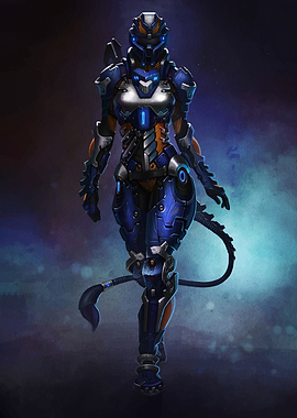 Futuristic Cyberpunk Warrior