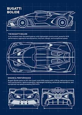 Bugatti Bolide Blueprint