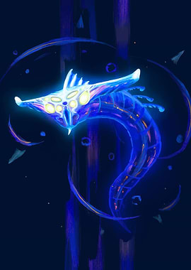 Glowing Blue Sea Creature