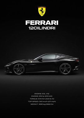 Ferrari 12Cilindri Black Car