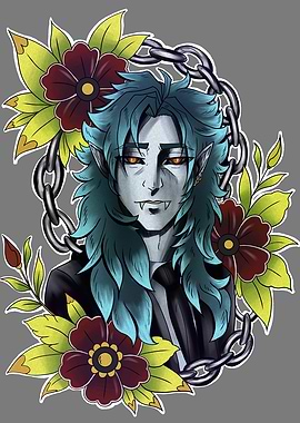 Vampire with Flowers and Chains