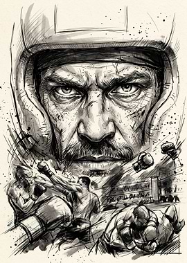 Intense Boxing Match Illustration