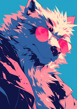 Cool Wolf Wearing Sunglasses
