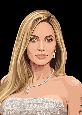 Vector Portrait of Angelina Jolie