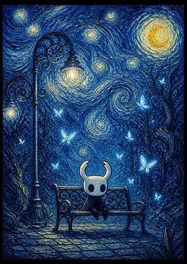 Hollow Knight in Starry Night