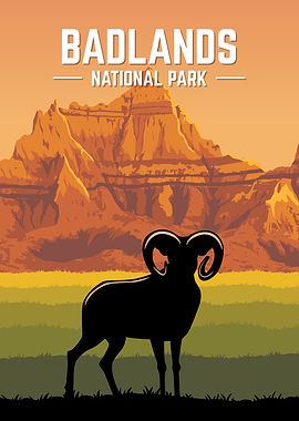 Badlands National Park Vintage Poster