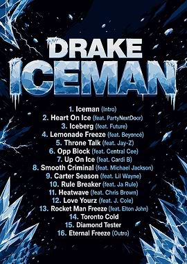 Drake Iceman Tracklist Poster