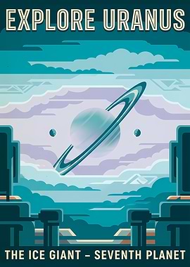 Explore Uranus Vintage Poster