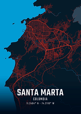 Santa Marta City Map