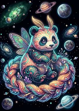 Cosmic Fairy Panda in Space