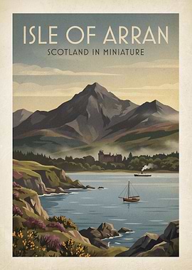 Isle of Arran Vintage Travel Poster