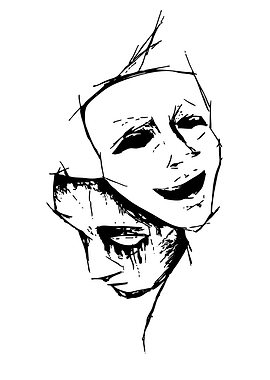 Theater Masks of Joy and Sorrow