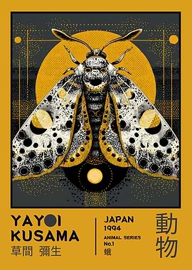 Yayoi Kusama Moth Exhibition Poster
