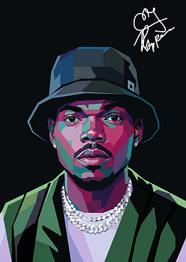 Chance the Rapper Pop Art Portrait WPAP