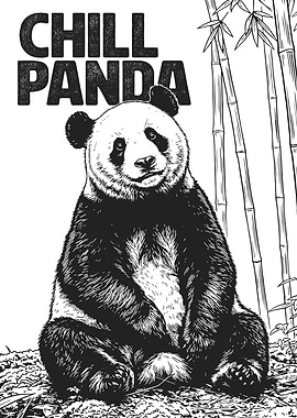 Chill Panda with Bamboo