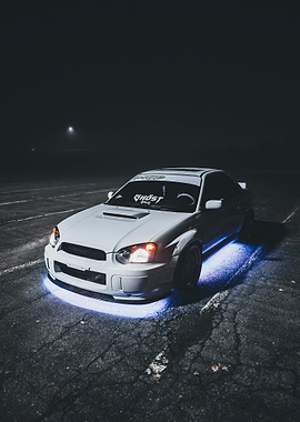 White Subaru WRX with