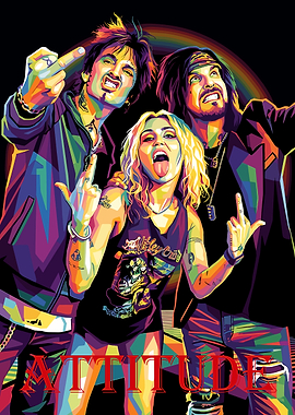 Miley Cyrus and Mötley Crüe Pop Art