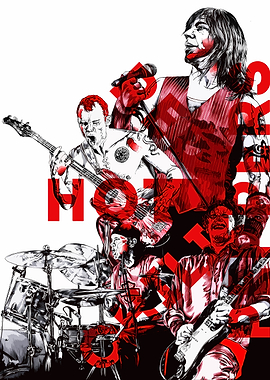 Red Hot Chili Peppers Band Illustration
