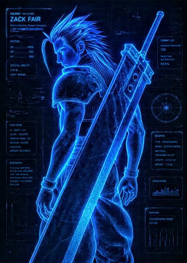 Zack Fair Holographic Blueprint