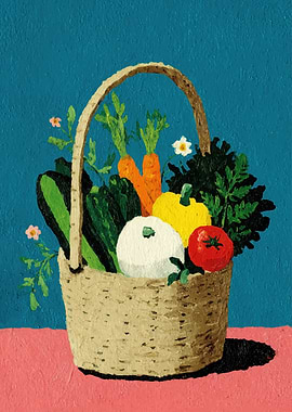 Basket of Fresh Vegetables