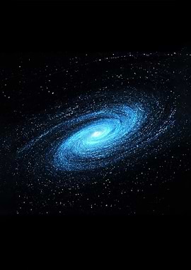 Blue Spiral Galaxy in Space