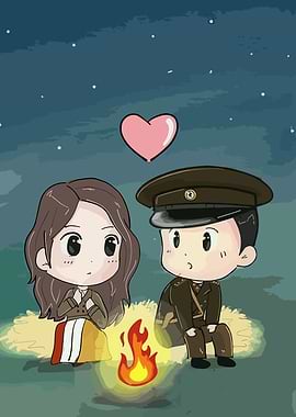 Crush Landing On You - Couple by Campfire Under Stars