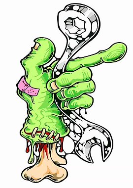 Zombie Hand Holding Wrenches