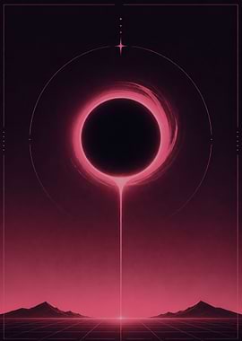 Cosmic Black Hole with Pink Aura