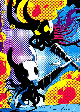 Hollow Knight Characters in Pop Art Style