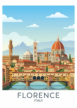 Florence cityscape with Ponte Vecchio