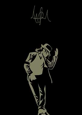 Michael Jackson Silhouette with Signature