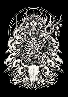 Dark Ritualistic Skeleton Figure